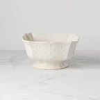 Lenox French Perle White Stoneware Centerpiece Serving Bowl | dishwasher safe, microwave safe | large, for salad or fruit, gift for women, decorative bowl, fruit bowl