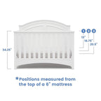 Delta Children Perry 6-in-1 Convertible Crib - Greenguard Gold Certified, Bianca White + Simmons Kids Radiant Sky Dual Sided Baby Crib Mattress and Toddler Mattress (Bundle)