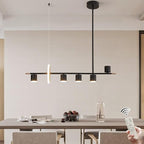 Siittoo 40" Modern LED Pendant Light, Dimmable Black Kitchen Island Light | 40W Remote-Controlled LED, Adjustable 3000K-6000K Lighting with Spotlights for Kitchen Island, Dining Room & Bar