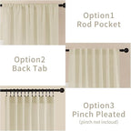 Joydeco Linen Curtains 72 Inch Length 2 Panel Sets,Light Filtering Curtains for Bedroom 52 Inch Wide Living Room Drapes with Back Tabs & Rod Pockets (W52 x L72 Inch, Linen)