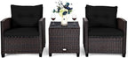 3 PCS Patio Furniture Set, OneSize, Black
