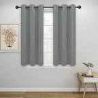 Easy-Going Blackout Curtains for Bedroom, Solid Thermal Insulated Grommet and Noise Reduction Window Drapes, Room Darkening Curtains for Living Room, 2 Panels (34x45 in, Light Gray)