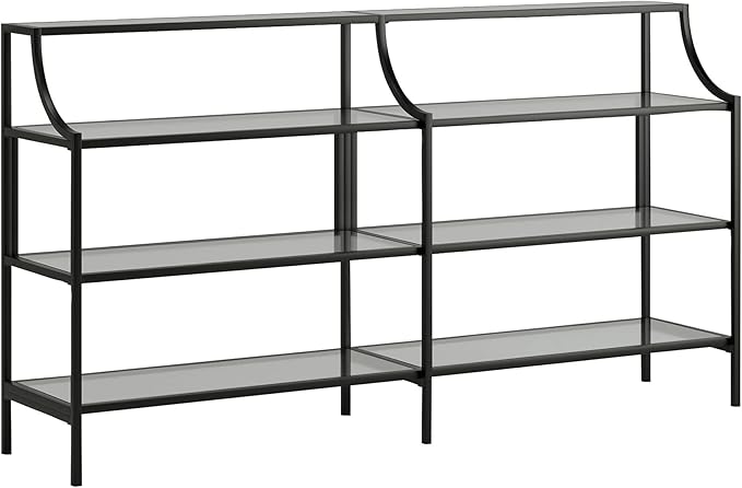 Sauder Harvey Park Bookcase/Book Shelf and Console Table, Black Finish