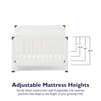Baby Relax Miles 5-in-1 Convertible Crib, Nursery Furniture, Classic White