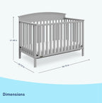 Graco Benton 5-in-1 Convertible Crib (Pebble Gray) – GREENGUARD Gold Certified, Converts from Baby Crib to Toddler Bed, Daybed and Full-Size Bed, Fits Standard Full-Size Crib Mattress