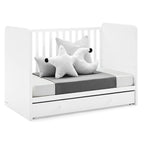 Delta Children babyGap Graham 4-in-1 Convertible Crib with Storage Drawer + Brannan Bear Bookcase with Bins + Brannan Bear Wall Shelf with 4 Hooks, Bianca White (Bundle)