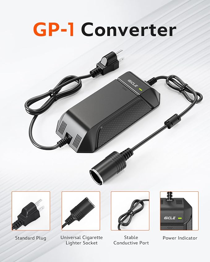 AC to DC Converter, AC/DC 12V 15A 180W Power Supply Adapter Transformer for Tire Inflator, Car Refrigerator, Paddle Board Pump, 110V to 12V Converter Car Cigarette Lighter Adapter Power Supply