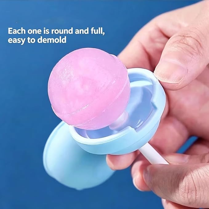 Reusable Large Lollipop-Shaped Ice Mold, DIY Creative Ice Pops for Summer, Mini Silicone Lollipop Hockey Mold, Silicone Popsicle Maker for Juice, Yogurt & Frozen Treats, Fun Dessert (8)