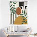 ICMOLYYENLO Boho Plant Aesthetic Tapestry, Abstract Medieval Arch Sun Home Aesthetic Wall Hanging For Bedroom Living Room Dormitory Tapestry 60x80 Inches
