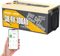 Power Queen LiFePO4 Battery 36V 100Ah, Bluetooth Lithium Battery 15000+ Cycles, Group 8D,Low Temp Protection for 36V-72V Electric Outboard Motors, Marine, Golf Cart E-Z-GO TXT, Off-Grid, Home Energy