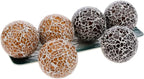6 PCS 2.5inch Round Glass Mosaic Sphere Balls Set Living Room Table Bowls Vases Home Centerpieces Decorative Orbs Christmas Thanksgiving Wedding Party