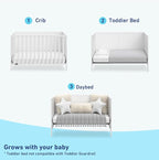Graco Theo 3-in-1 Convertible Crib (White) - GREENGUARD Gold Certified, Converts to Toddler Bed & Daybed, Fits Standard Full-Size Crib Mattress, 4 Adjustable Mattress Heights