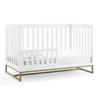 Delta Children Jade 4-in-1 Convertible Crib - Greenguard Gold Certified, Bianca White/Bronze