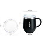 BJPKPK 2PCS Insulated Coffee Mug with Lid, 12oz Stainless Steel Tumbler | Travel Coffee Mug with Handle, Vacuum Insulated Tumbler Cup for Camping, Office, Home, BPA Free Lid, Hot & Cold