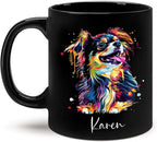 Customizable Dog Themed Ceramic Mug, 11oz & 15oz, Personalized with Name and Colorful Pet Design, Ideal for Dog Lovers