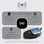Adesso 5131-21 Emerson Desk Lamp Wireless Charging, 7W LED, 5W QI, USB Port, Indoor Lighting Lamps