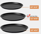 Yomvzake Cookie Cake Pan, 11 Inch Round Cake Pan Giant Shollow Cookie Pan Round Cookie Sheet Black Carbon Steel Tray Pan for Christmas Baking