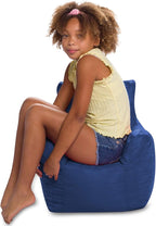 Posh Creations Structured Comfy Bean Bag Chair for Gaming Reading and Watching TV Pasadena Soft Nylon-Navy Pasadena Chair