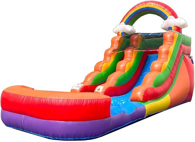 Inflatable Water Slides for Kids - Backyard Inflatable Water Slides with Splash Pool - Rainbow Cloud Slide Complete with Blower, and Stakes - 21' x 9' - 12' Tall Slide