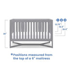 Delta Children Tribeca 4-in-1 Baby Convertible Crib + Simmons Kids Quiet Nights Crib and Toddler Mattress Made from Recycled Water Bottles/GREENGUARD Gold Certified [Bundle], Grey