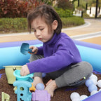 Inflatable Splash Pool for Kids, Plastic Wading Pools Outdoor, Large Sensory Sand & Water Play Pit for Toddlers, Kiddie Small Swimming Pool with Air Pump, Sand Box Backyard (77"*53"*9"-L)
