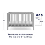 babyGap by Delta Children Charlie 6-in-1 Convertible Crib TrueSleep Crib and Toddler Mattress (Bundle), Grey