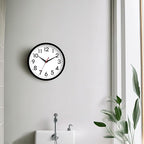 Wall Clock Small Analog 8 Inch Silent Non Ticking Battery Operated Modern Simple Decorative for Kitchen Office Bedroom Bathroom Living Room(Black)