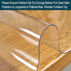 Wadrac Clear Table Protector Plastic Table Cloths PVC Night Stand Table Cover Mat Office Desk Mat Shelf Surface Protection Crystal Children Painting Cover Pad Transprent Rectangular 36x60 inch