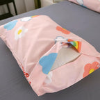 3PCS Rainbow Comforter Set Full, Cute Pink Full Size Flower Cloud and Rainbow Comforter Aesthetics, Super Soft and Comfort Microfiber, Kawaii Girls’ Bedroom Decor for Kids, Teens, Children, Women