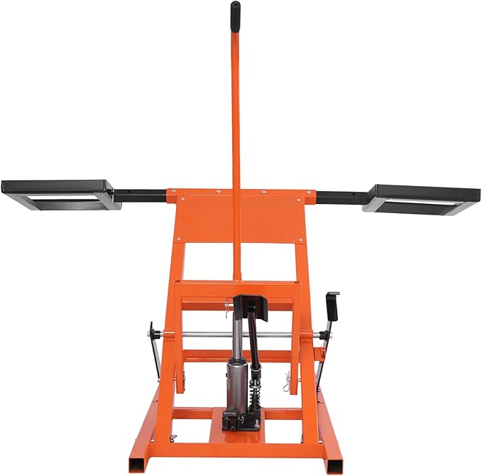 Lawn Mower Lift, 500Lbs Lawn Mower Lift Carbon Steel Hydraulic Lift Jack Lawnmower Lift Tool Adjustable Lawnmower Lifts w/Hydraulic Foot Pedal for Garden Tractors All-Terrain Maintenance and Repair
