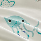 Joyreap 3pcs Premium Cotton Comforter Set for Kids Boys n Girls, Vibrant Ocean Theme Starfish Whale Crab Printed, Skin-friendly Breathable Bedding Comforter for All Season (Full/Queen, 88x88 inches)