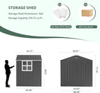8x6 FT Metal Storage Shed with Window,Outdoor Storage Building,Large Backyard Sheds,Waterproof Outside Storage Sheds