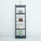 Display Shelf, 5-Tier Shelf Stand, Black Metal Thin Narrow Tall Large Corner Shelf Bookshelf Freestanding for Bedroom Shop Commercial Retail Storage(19.7x15.7x63)…