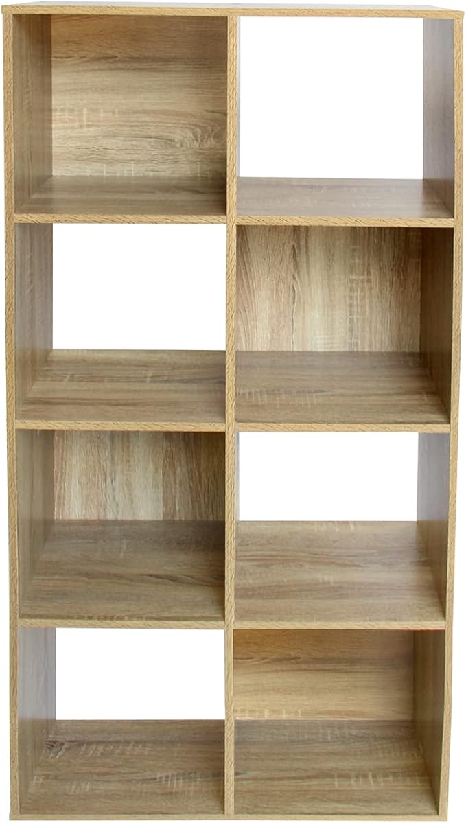 PACHIRA E-Commerce 8 Cube Storage Bookshelf, Unit Shelf, Wooden Closet Cabinet, Organizer Rack in Study, Oak