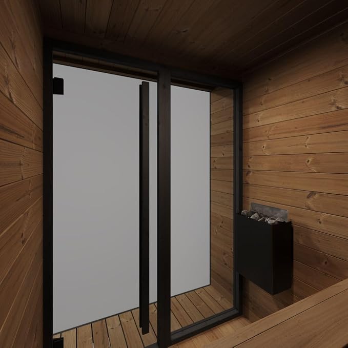 GL4 Outdoor Sauna Kit, Garden Luxury-Series Outdoor DIY Sauna Kit, Thermo-Spruce, up to 4 Persons Bundles (Sauna Heater and Sauna Stones Included) (HIVE MINI 6 WiFi - Mirror)