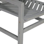 Walker Edison 2 Piece Outdoor Patio Chevron Wood Chair Set All Weather Backyard Conversation Garden Poolside Balcony, Set of 2, Grey