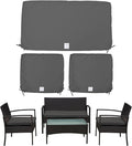 ClawsCover 3Pack Outdoor Seat Cushions Replacement Covers Fit for 4 Pieces Wicker Rattan Furniture Patio Conversation Set Loveseat Chair,38x19x2,19x19x2,Dark Gray-Large (Include Cover Only)