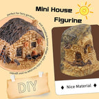Mini House Figurine 8PCS, Mini Cottage Miniature Gardening Landscape Micro Village Stone Houses Fairy Garden Accessories for Home Decoration