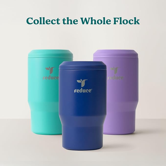 Reduce 4-in-1 Drink Cooler - Versatile Can & Bottle Holder with Vacuum Insulation - Keeps Drinks Cold Up to 4 Hours - Includes Bottle Opener - Fits Cupholders & Dishwasher Safe - 14oz - Go Blue