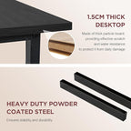 PayLessHere | 39 Inch Computer Desk | Black | Office Desk with Metal Frame, Adjustable Feet | Water-Resistant, Scratchproof Surface | Sturdy Writing Table for Home Office or Study | Pack of 1