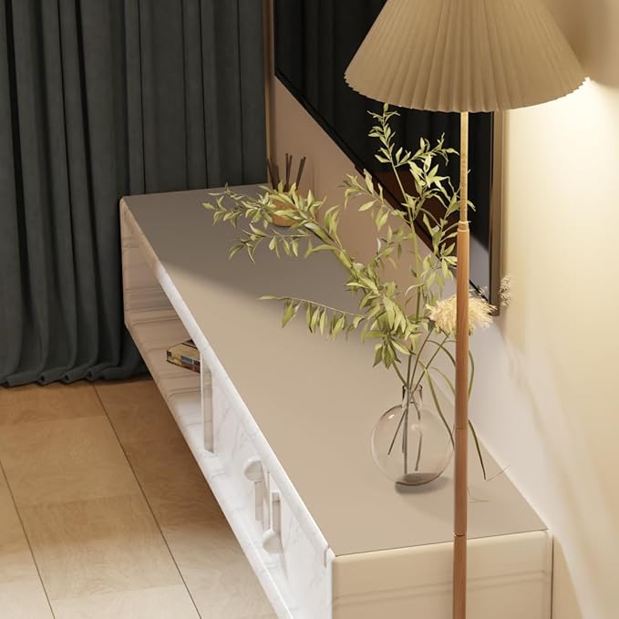 Dresser Top Cover - Can Be Used On Both Sides Waterproof and Easy to Clean Good Flatness Used for Dresser Table(Light Brown+Gray 10x60)