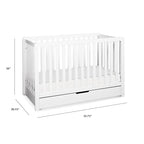 Carter's by DaVinci Colby 4-in-1 Convertible Crib with Trundle Drawer in White, Greenguard Gold Certified, Undercrib Storage