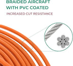 IntelliLeash 60FT Tie-Out Cables for Dogs - Strong, Safe, and Durable Dog Tie-Outs for Every Breed up to 250 Pounds - Weather and Wear Resistant Galvanized Aircraft Cable for Outside Use