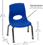Angeles H, Blue with Chrome Legs MyPosture Children's Chair, 8-inch