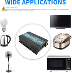 WZRELB 2000W 12V 120V Pure Sine Wave Solar Power Inverter with Remote Control Switch,RBP200012VCRT