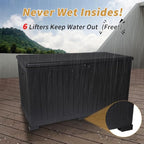 KUIKUI 320 Gallon Deck Box Waterproof, Extra Large Outdoor Storage Box Lockable with Divider and Lifter Prevent Water Seeping into from Floor for Patio Cushions