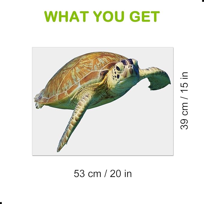 Turtle Wall Stickers Gifts Christmas - Sea Turtle Wall Decals Peel and Stick - Turtle Wall Stickers Removable - Sea Turtle Animals Wall Decor for Kids Baby Bedroom Bathroom Living Room