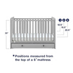 GAP babyGap Graham 4-in-1 Convertible Crib with Storage Drawer - Greenguard Gold Certified, Grey/Dark Grey