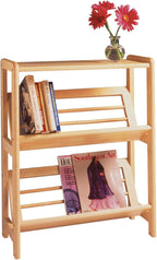 Winsome Mission Beech Wood 4-Tier Bookshelf With Slanted Shelf, Natural (82430)