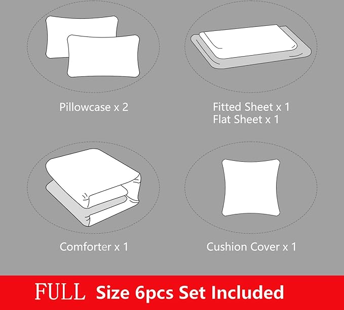 6 Pieces Gamer Bedding Set for Boys Gaming Comforter Full Size, Game Controller Comforter for Teen 3D Gamepad Microfiber 6 Piece Bed in A Bag Kids Bedding Sets with Sheets,DJT H5030 Full